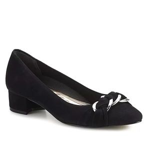 Chain Detail black suede Pump (74)